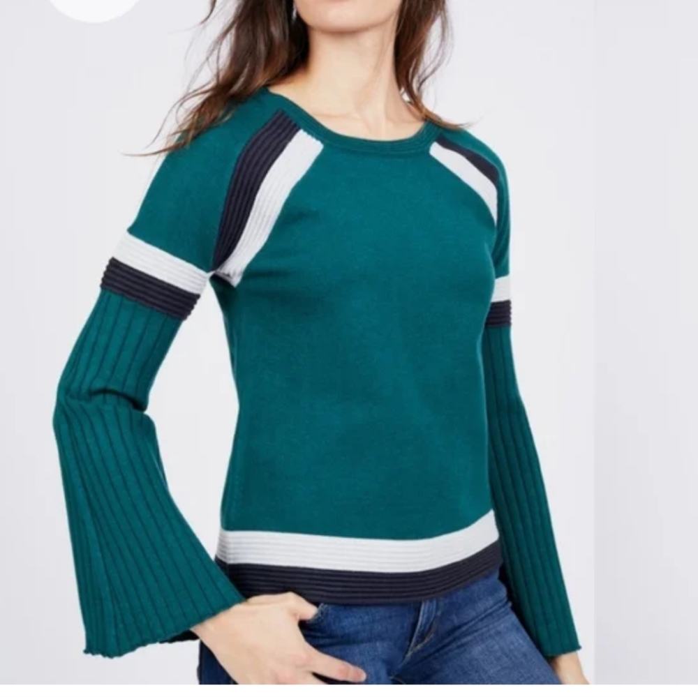 Summer & Sage Green and Navy sweater